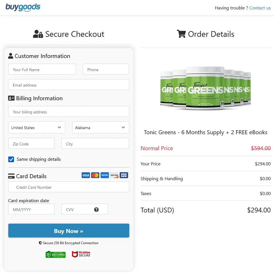 TonicGreens official site